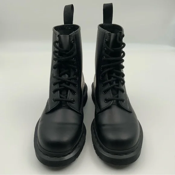 Dr, Marten’s USM/6 1460 Mono Smooth 8-Eyelet Black Leather Combat Boots. - Picture 3 of 10